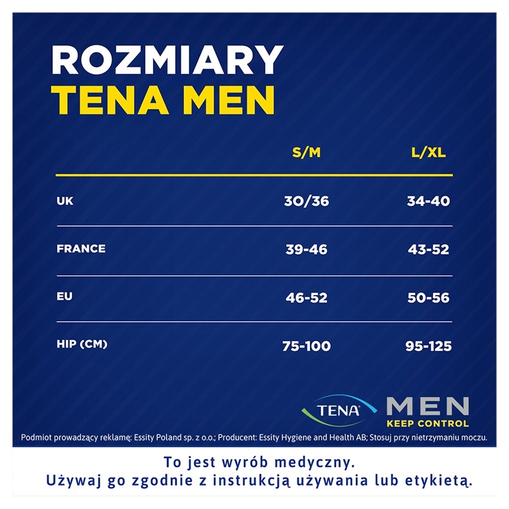 TENA Men Pants Plus OTC Edition, majtki chłonne, rozmiar M, 9 sztuk