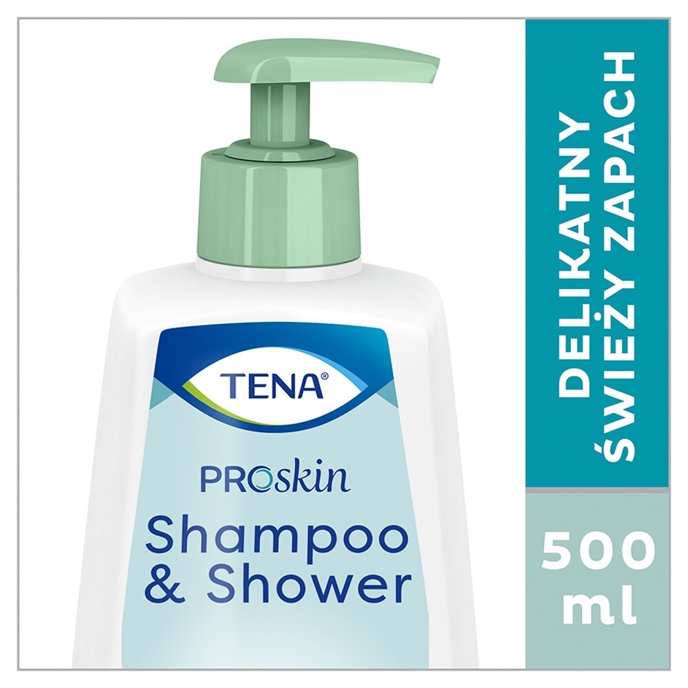 TENA Shower & Shampoo, szampon i żel pod prysznic 2w1, 500 ml