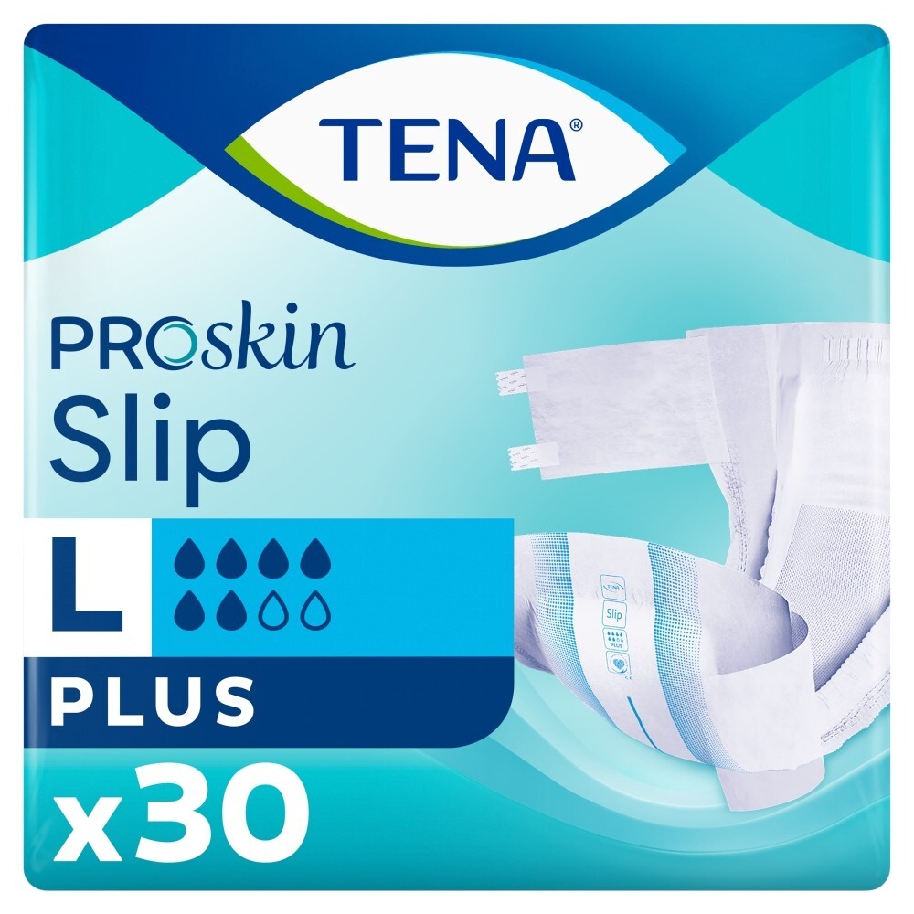 TENA Slip ProSkin Plus, pieluchomajtki, rozmiar L, 30 sztuk