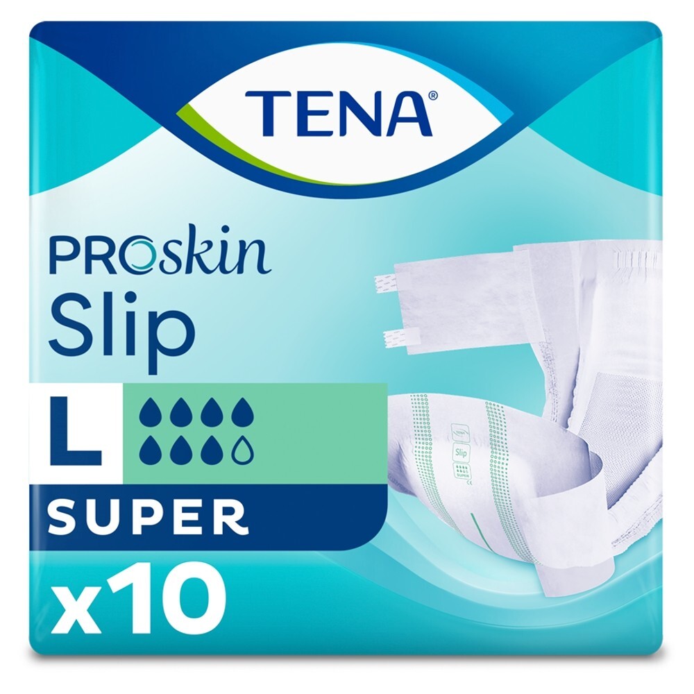 TENA Slip Proskin Super OTC Edition, pieluchomajtki, rozmiar L,10 sztuk