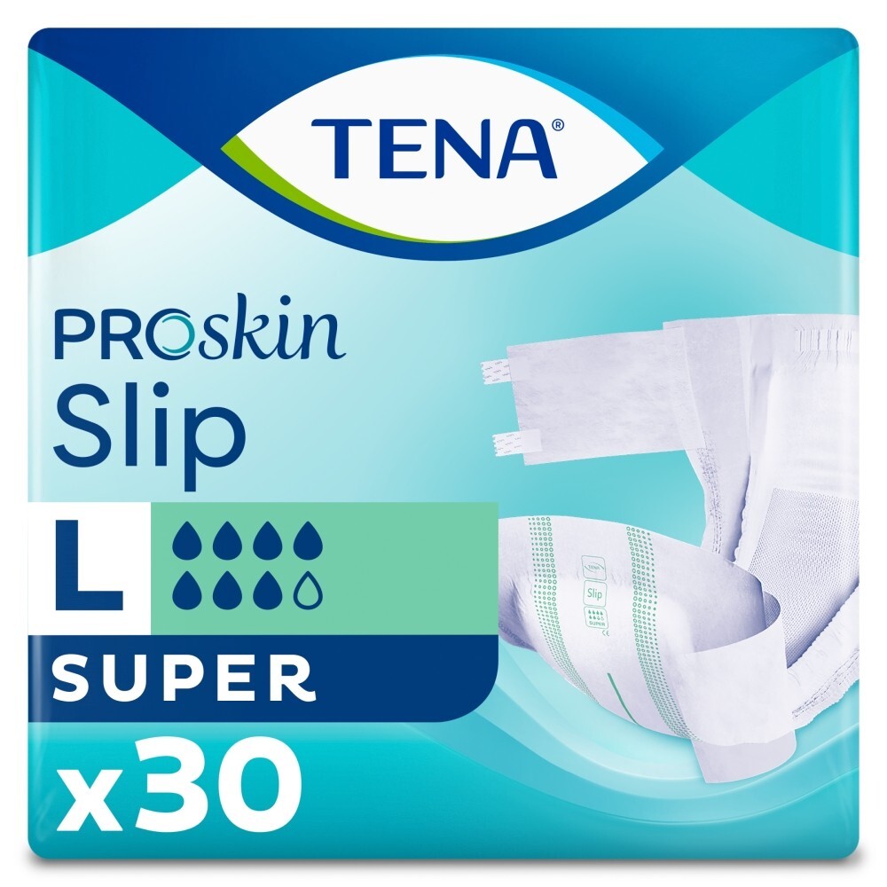 TENA Slip ProSkin Super, pieluchomajtki, rozmiar L, 30 sztuk