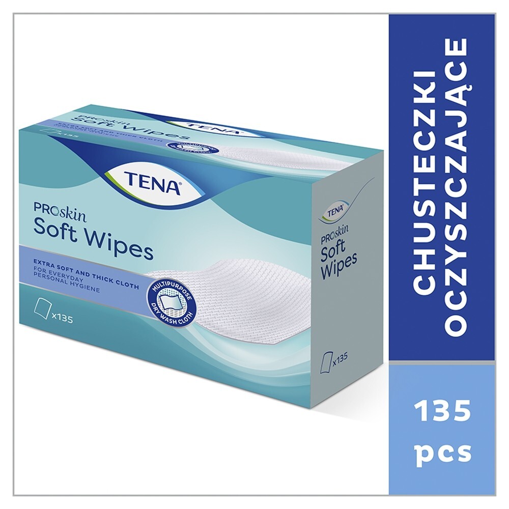Tena Soft Wipes ProSkin, chusteczki oczyszczające, 135 sztuk