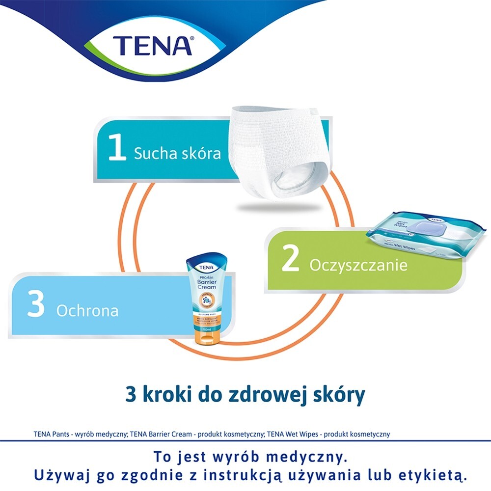 Tena Wet Wipes, chusteczki nawilżane 3w1, z klipsem, 48 sztuk