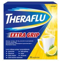 Theraflu ExtraGRIP, 650mg+10mg+20mg, proszek w saszetkach do sporządzania roztworów doustnych, 10 sztuk