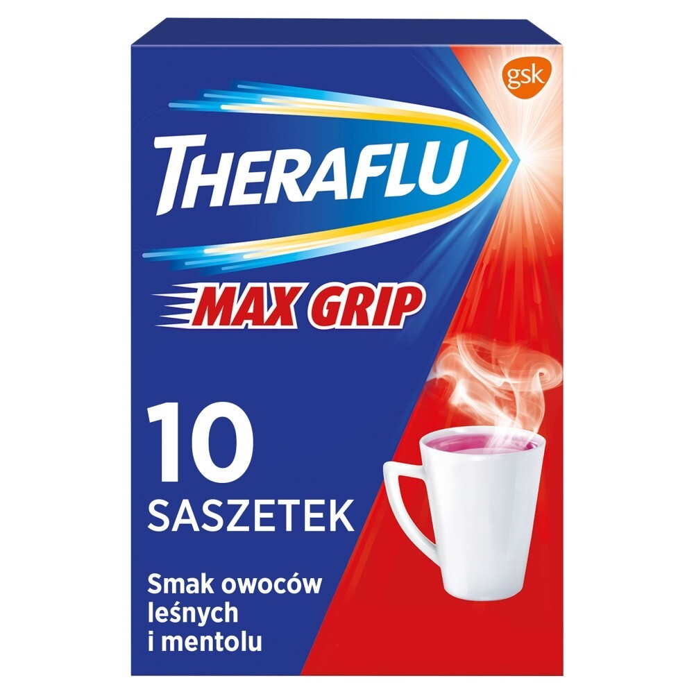 Theraflu Max Grip 1000 mg + 70 mg + 10 mg Lek 10 sztuk