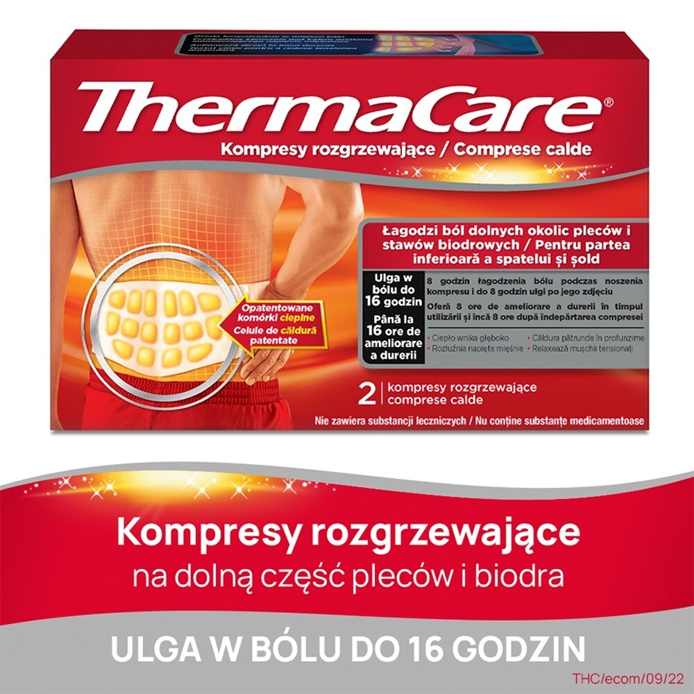 ThermaCare, kompresy rozgrzewające na plecy i biodra, 2 sztuki