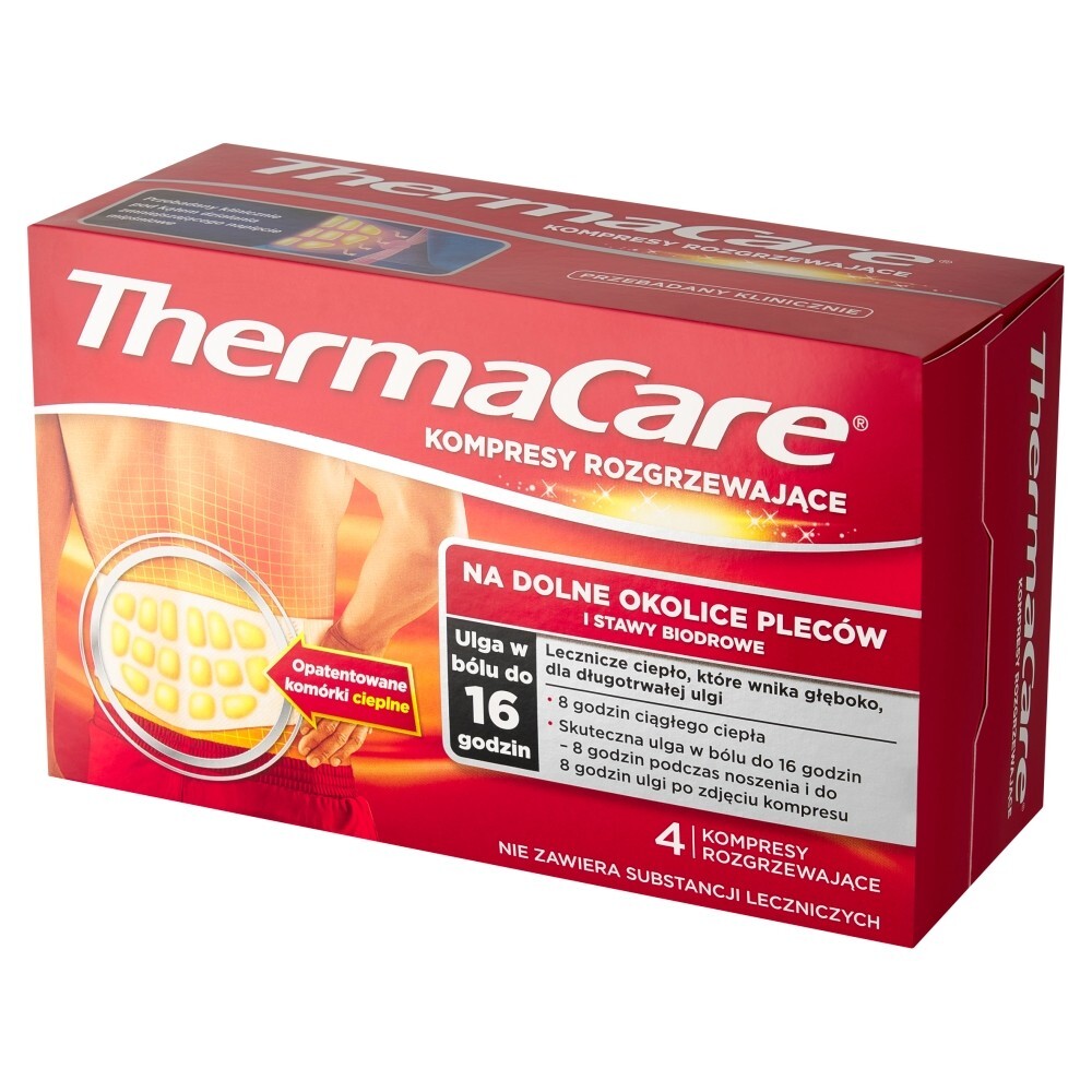 ThermaCare, kompresy rozgrzewające na plecy i biodra, 4 sztuki