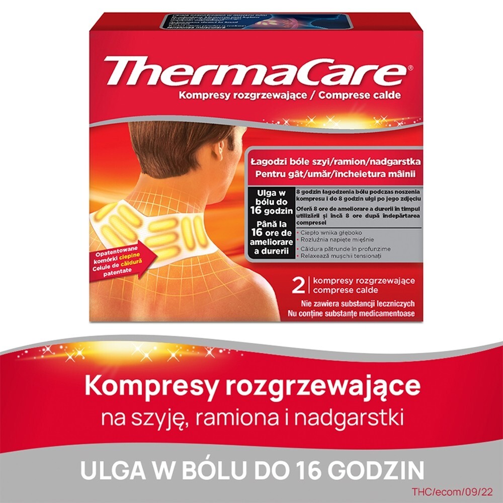 ThermaCare, kompresy rozgrzewające na szyję, ramiona, nadgarstki, 2 sztuki