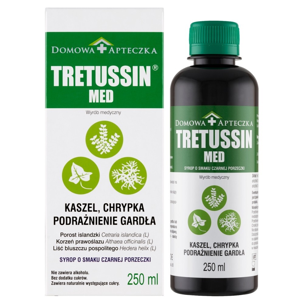 Tretussin Med Wyrób medyczny syrop o smaku czarnej porzeczki 250 ml