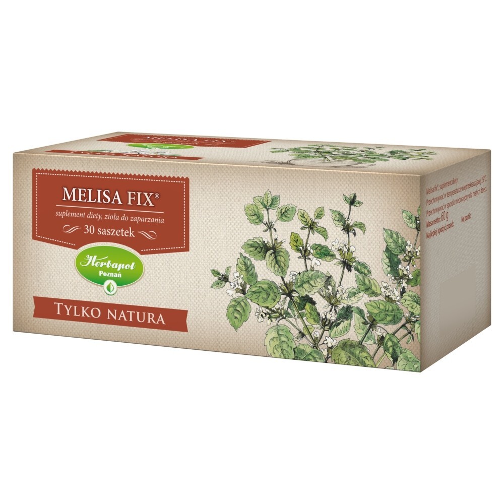 Tylko Natura Suplement diety zioła do zaparzania melisa fix 60 g (30 sztuk)