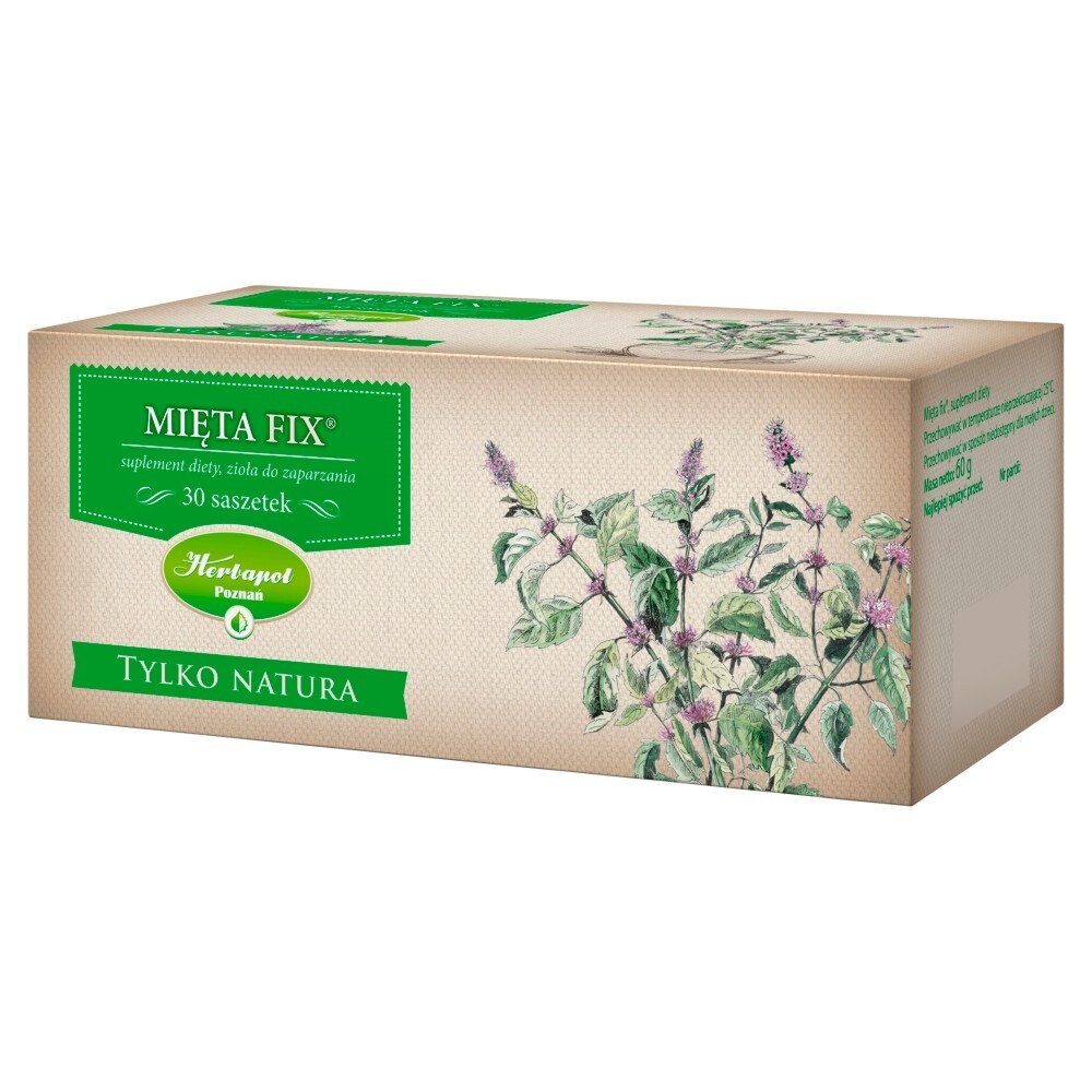 Tylko Natura Suplement diety zioła do zaparzania mięta fix 60 g (30 sztuk)