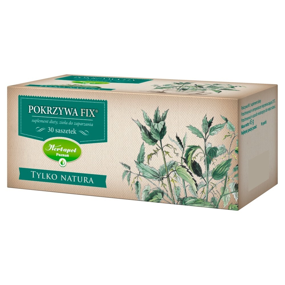 Tylko Natura Suplement diety zioła do zaparzania pokrzywa fix 45 g (30 sztuk)