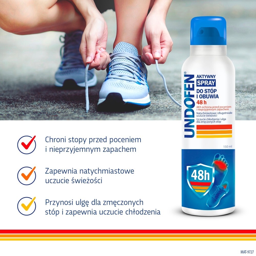 Undofen Spray 48h, aktywny dezodorant do stóp i obuwia, 150 ml