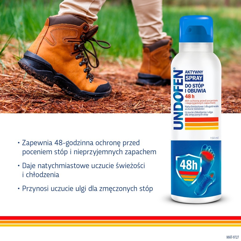 Undofen Spray 48h, aktywny dezodorant do stóp i obuwia, 150 ml