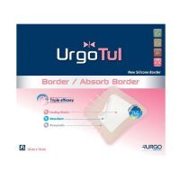 UrgoTul Absorb Border, opatrunek, 10 cm x 10 cm, 1 sztuka (z opakowania 10 sztuk)