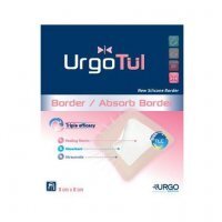 UrgoTul Absorb Border, opatrunek, 8 cm x 8 cm, 1 sztuka (z opakowania 10 sztuk)