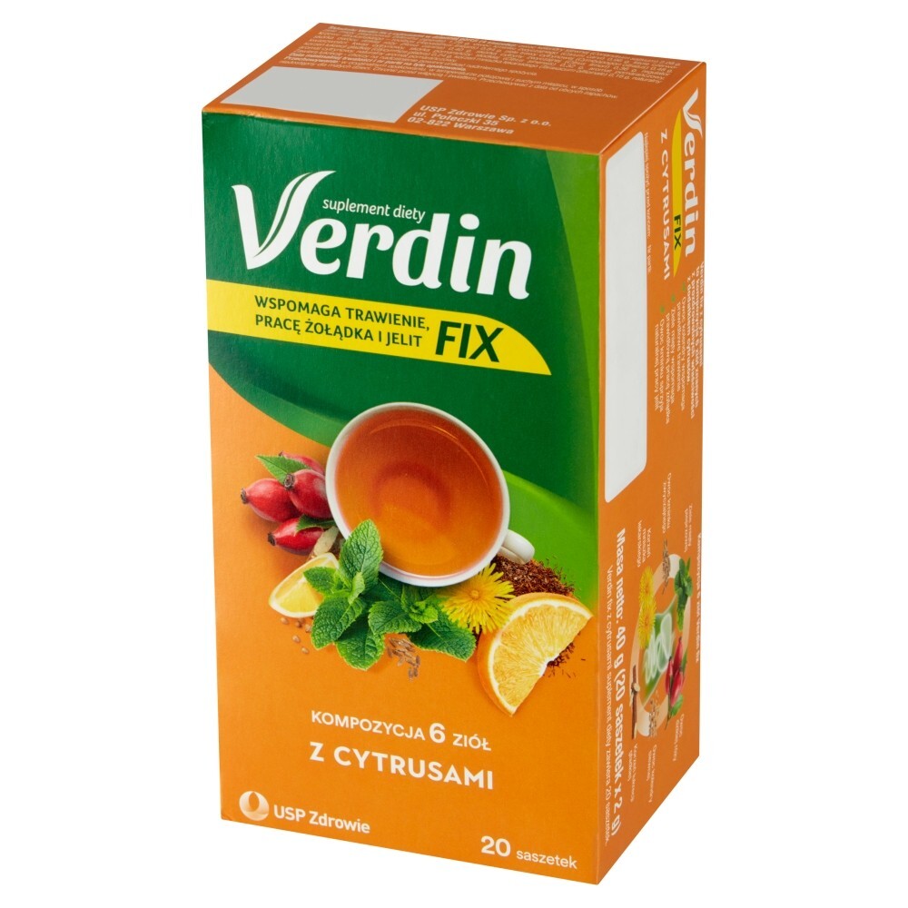 Verdin fix z cytrusami, susz ziołowy, 20 sztuk