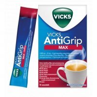 Vicks AntiGrip Max 1000 mg + 16 mg + 4 mg, granulat do sporządzania roztworu doustnego, 10 saszetek