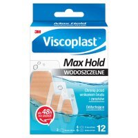 Viscoplast Max Hold, wodoszczelne plastry, miks rozmiarów, 12 sztuk