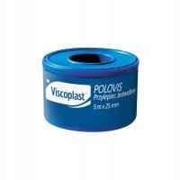 Viscoplast Polovis, przylepiec jedwabny, 5 m x 25 mm, 1 rolka