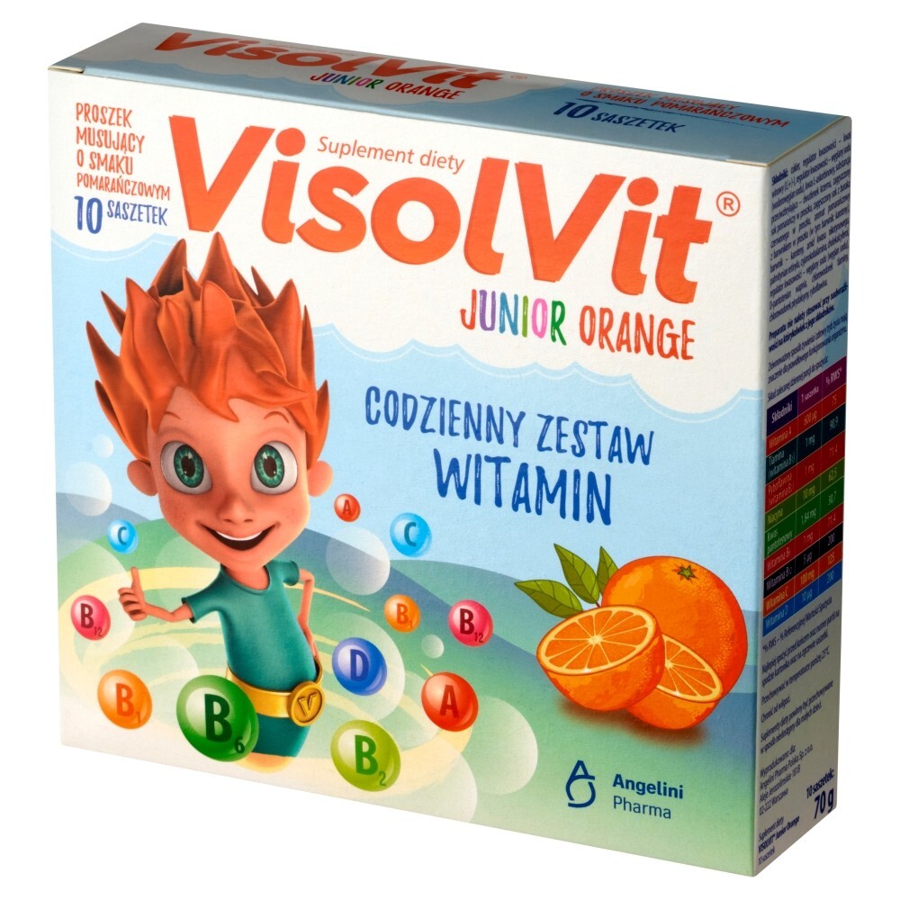 Visolvit Junior Orange, dla dzieci powyżej 3 lat, 10 saszetek