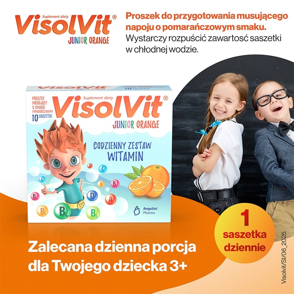 Visolvit Junior Orange, dla dzieci powyżej 3 lat, 10 saszetek