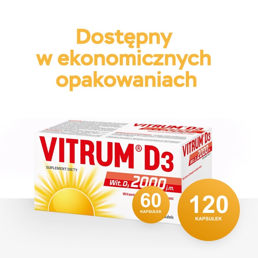 Vitrum D3 Forte, kapsułki, 120 kapsułek