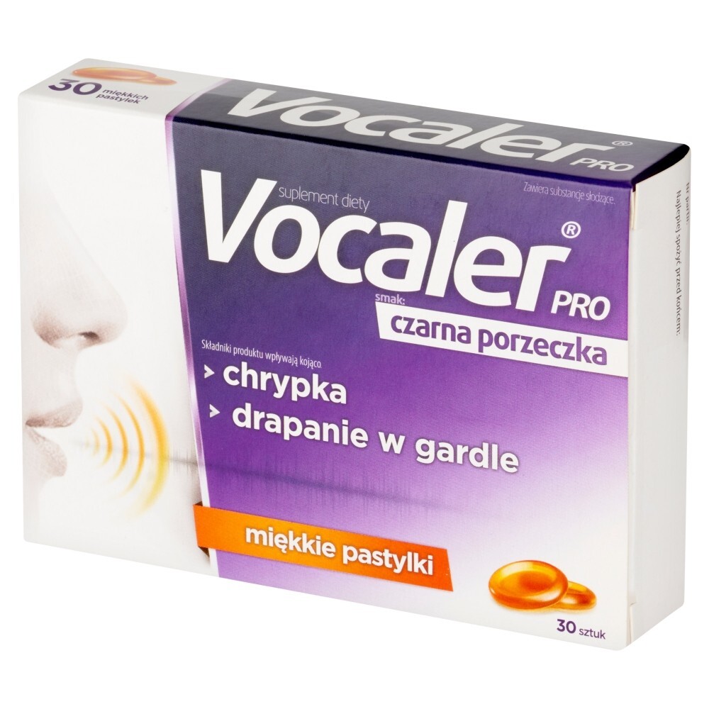 Vocaler Pro, czarna porzeczka, 30 pastylek do ssania