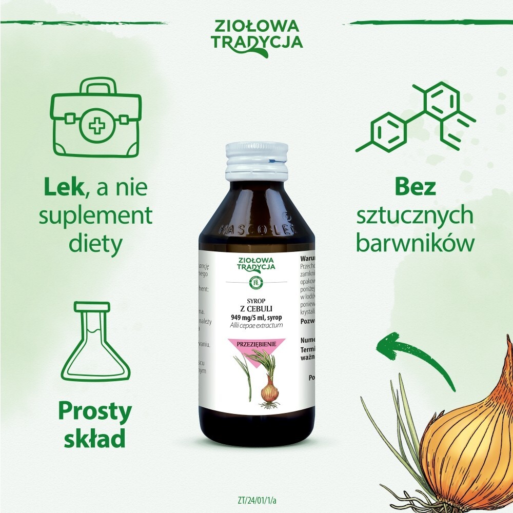 Ziołowa Tradycja Syrop z cebuli, 949 mg/5 ml, syrop, 125 g
