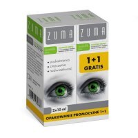 Zuma Świetlik Plus, łagodzące krople do oczu, 2 x 10 ml (1 + 1 GRATIS)