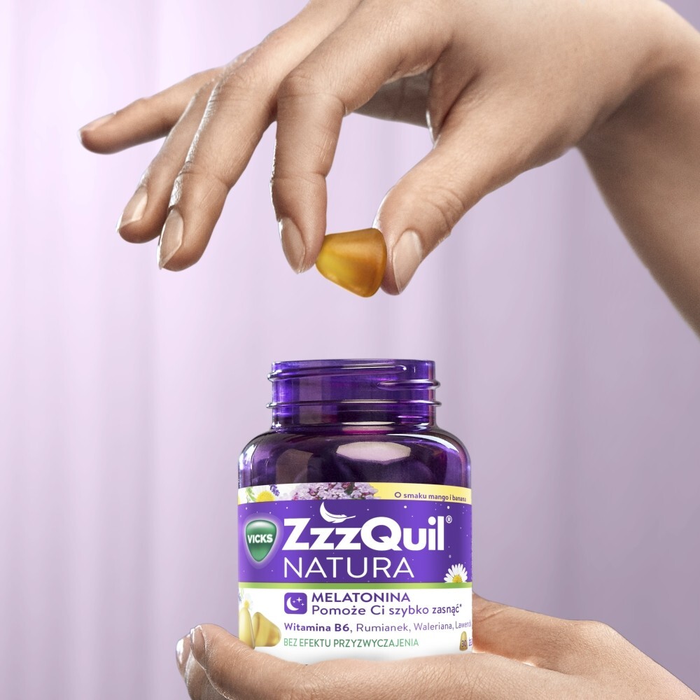 ZzzQuil Natura, żelki, smak mango-banan, 30 sztuk